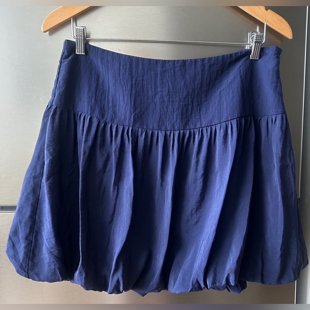 A New Day Navy Bubble Hem Skirt Modal Blend Size 10